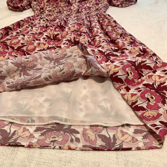 J.Crew Liberty London Smocked Waist A-line Midi Dress Butterfield Poppy Field S - Picture 2 of 5